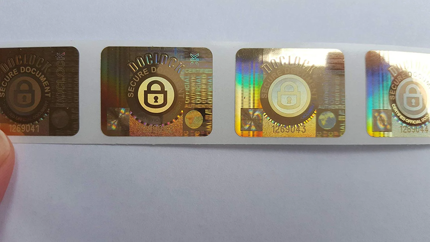 Doclock Document Seal Hologram Labels