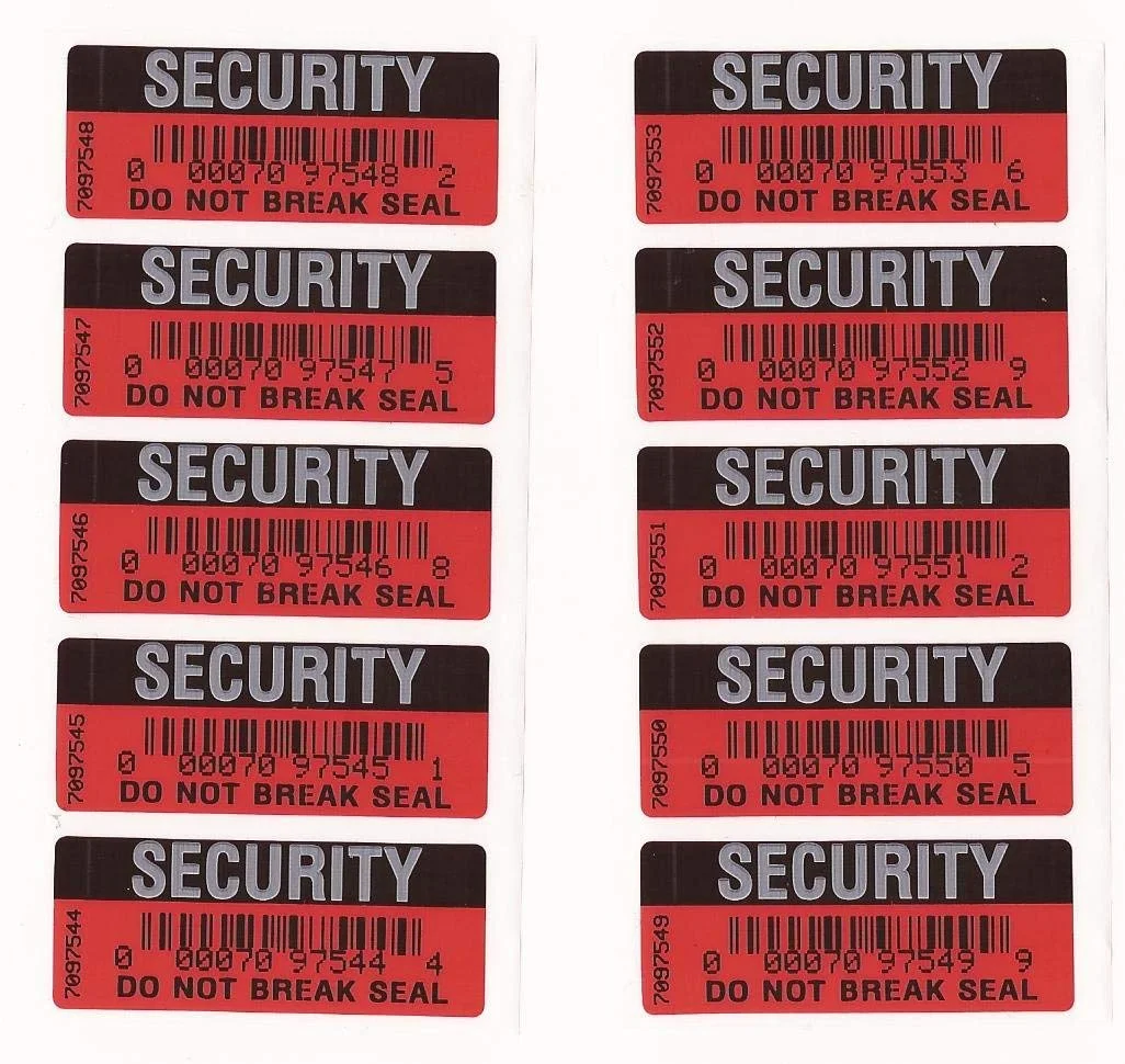 Red Security Do Not Break Seal Labels